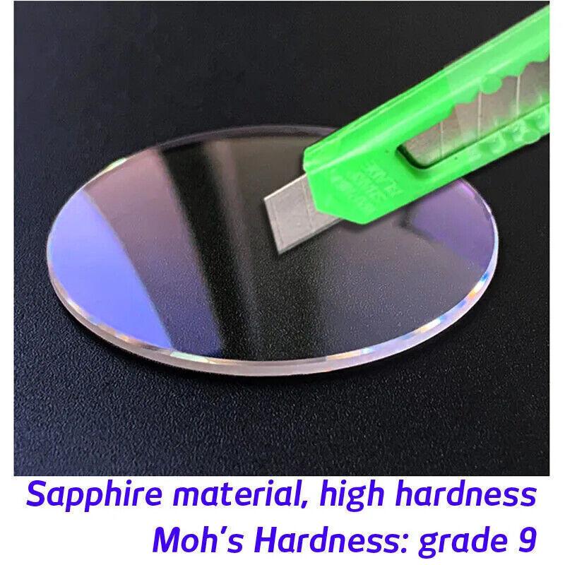 1.5mm Double Domed Sapphire Glass Lens Blue AR Coating 30mm-38.5mm Watch Crystal