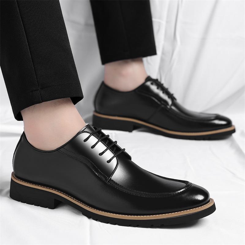 Leather shoes business leather shoes large size three joint leather shoes men pointed suit shoes men