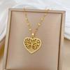 Fashion Romantic Love Life Tree Pendant Necklaces for Women Girls Stainless Steel Chain Jewelry Accessories Gifts for Lover