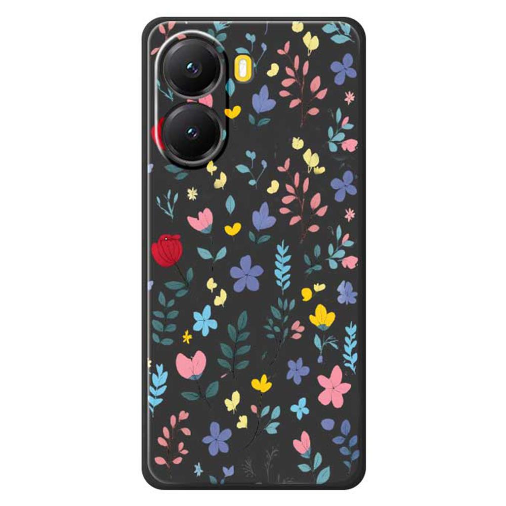 For Xiaomi Redmi Turbo 4 5G/Poco X7 Pro 5G Case Colorful Flower Branches Pattern Printing Straight Edge TPU Phone Back Cover