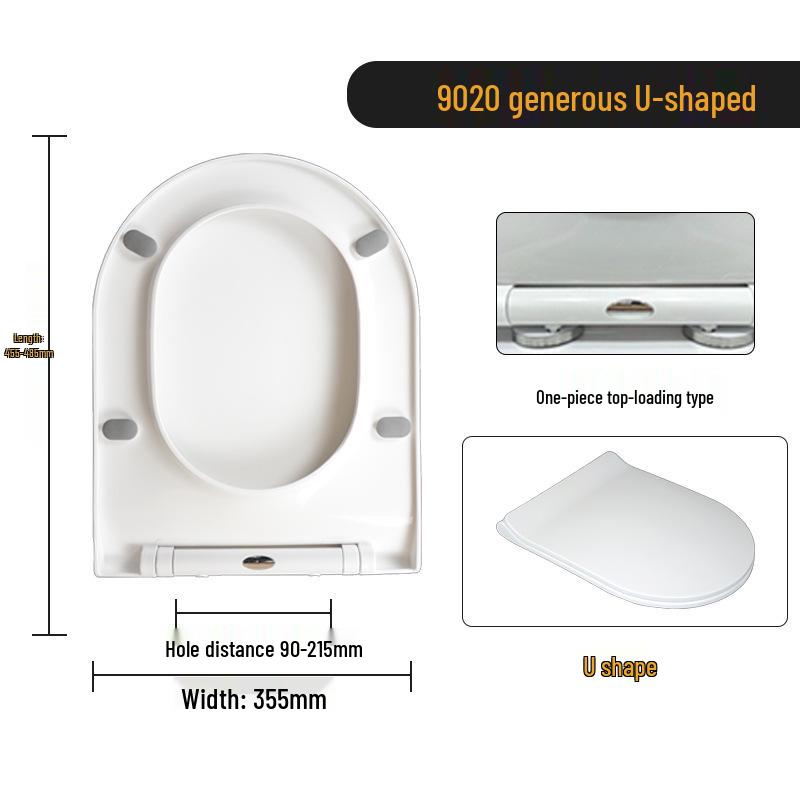 One-Button Quick-Release Soft-Close Thickened U-Shaped Toilet Seat