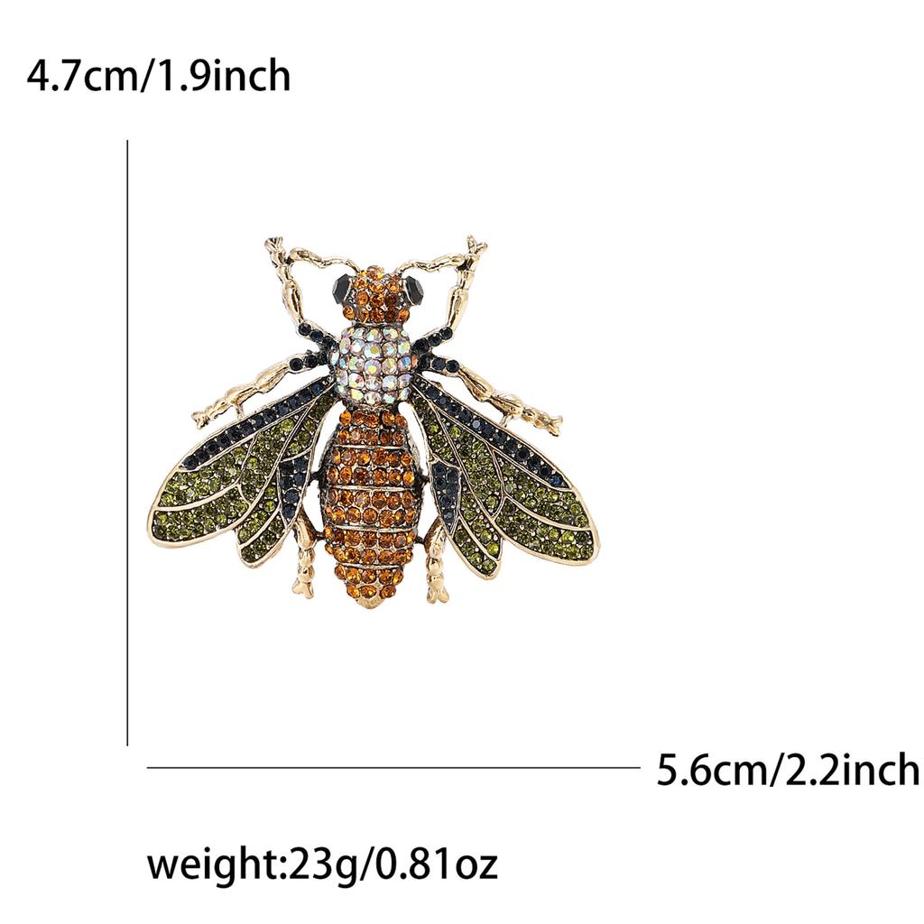 Light Luxury Heavy Industry Alloy Rhinestone Bee Brooch Exquisite Versatile Men'S And Women'S Suit Shirt Corsage Jewelry Pin