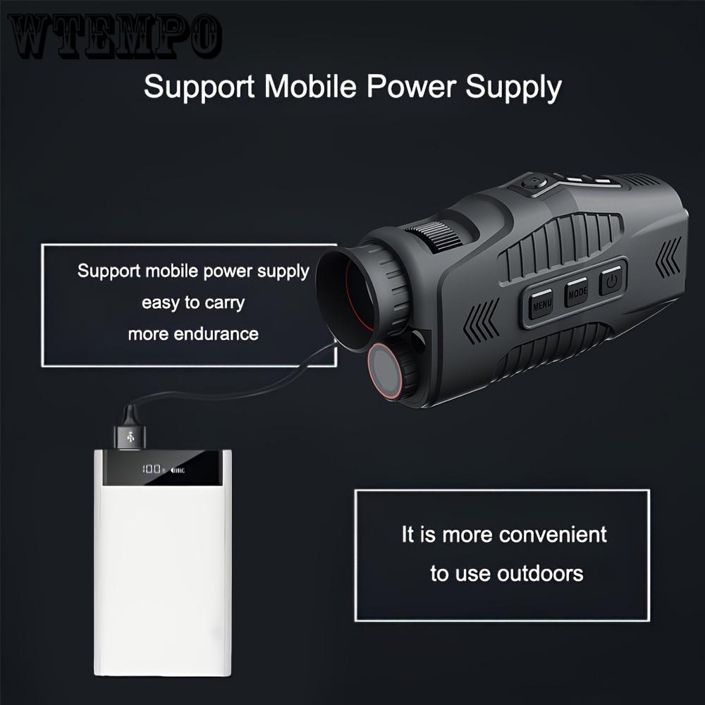 Night Vision Monocular- All-Black Stealth Vision For Outdoor Adventures- HD Photography& Video, Digital Zoom, Rechargeable