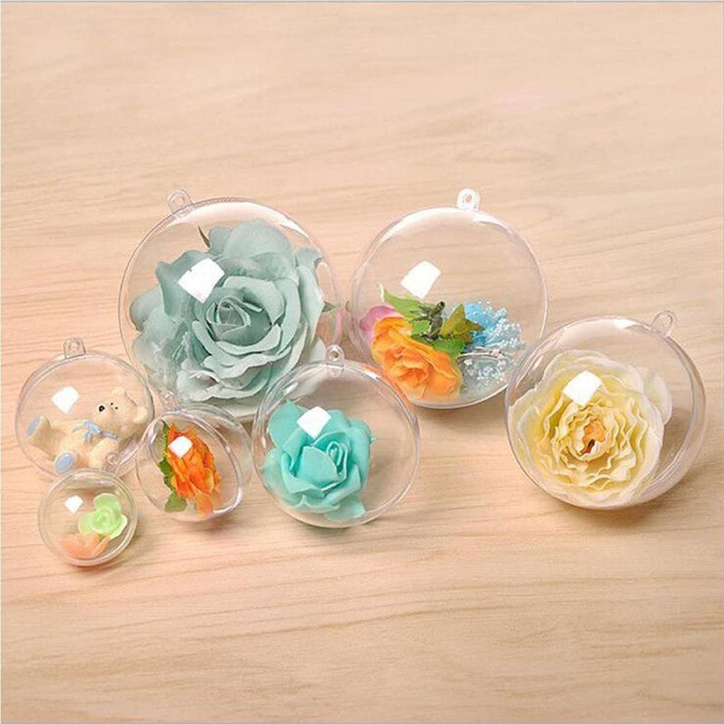 Christmas Ball Transparent Plastic Fillable Bauble Xmas Tree Clear Hanging Ornaments Decoration Home Wedding Party Gift Box