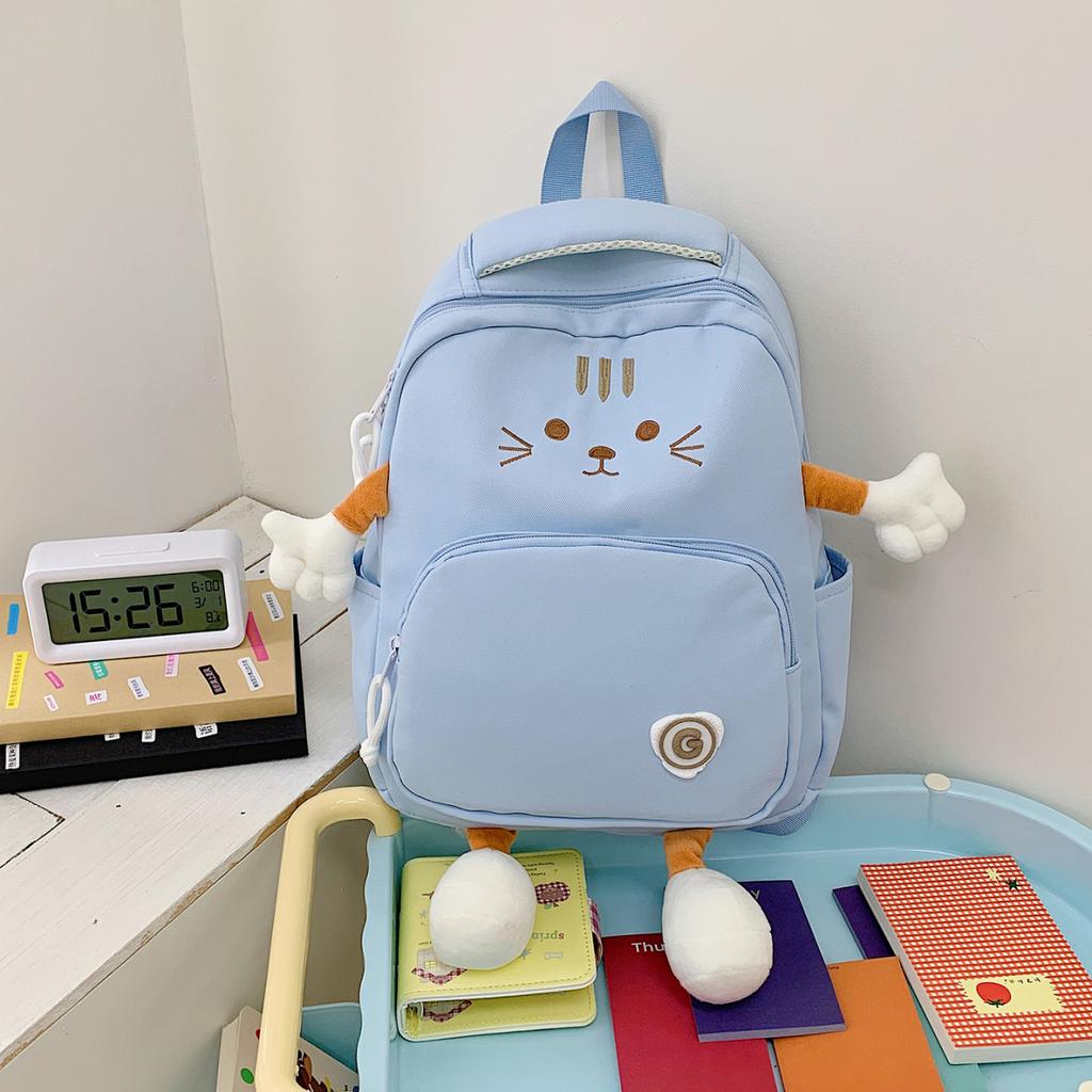 Schoolbag cute cartoon cat backpack female student schoolbag large capacity plush doll backpack girl heart college style
