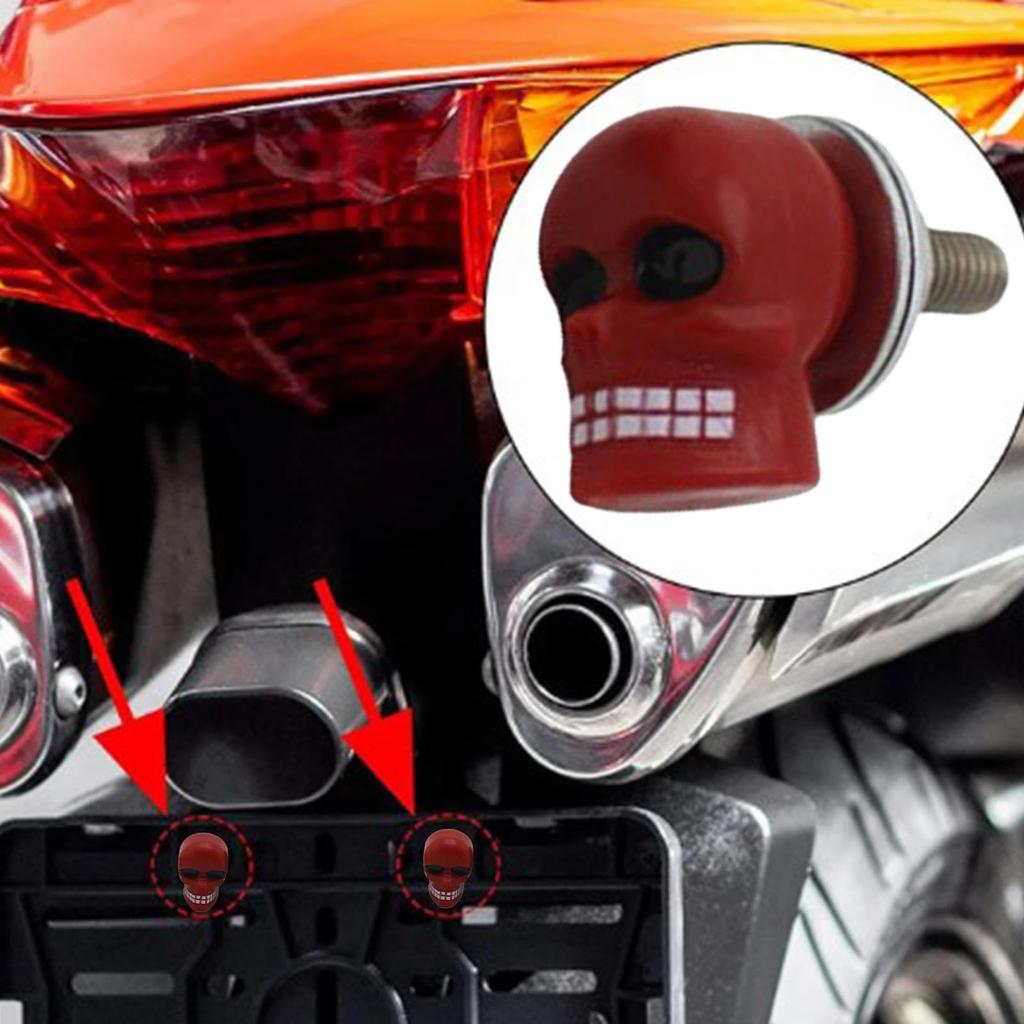 Motorcycle License Plate Bolts, Motorcycle License Plate Screws - Motorcycle Modification, Decorative Skull Screws,