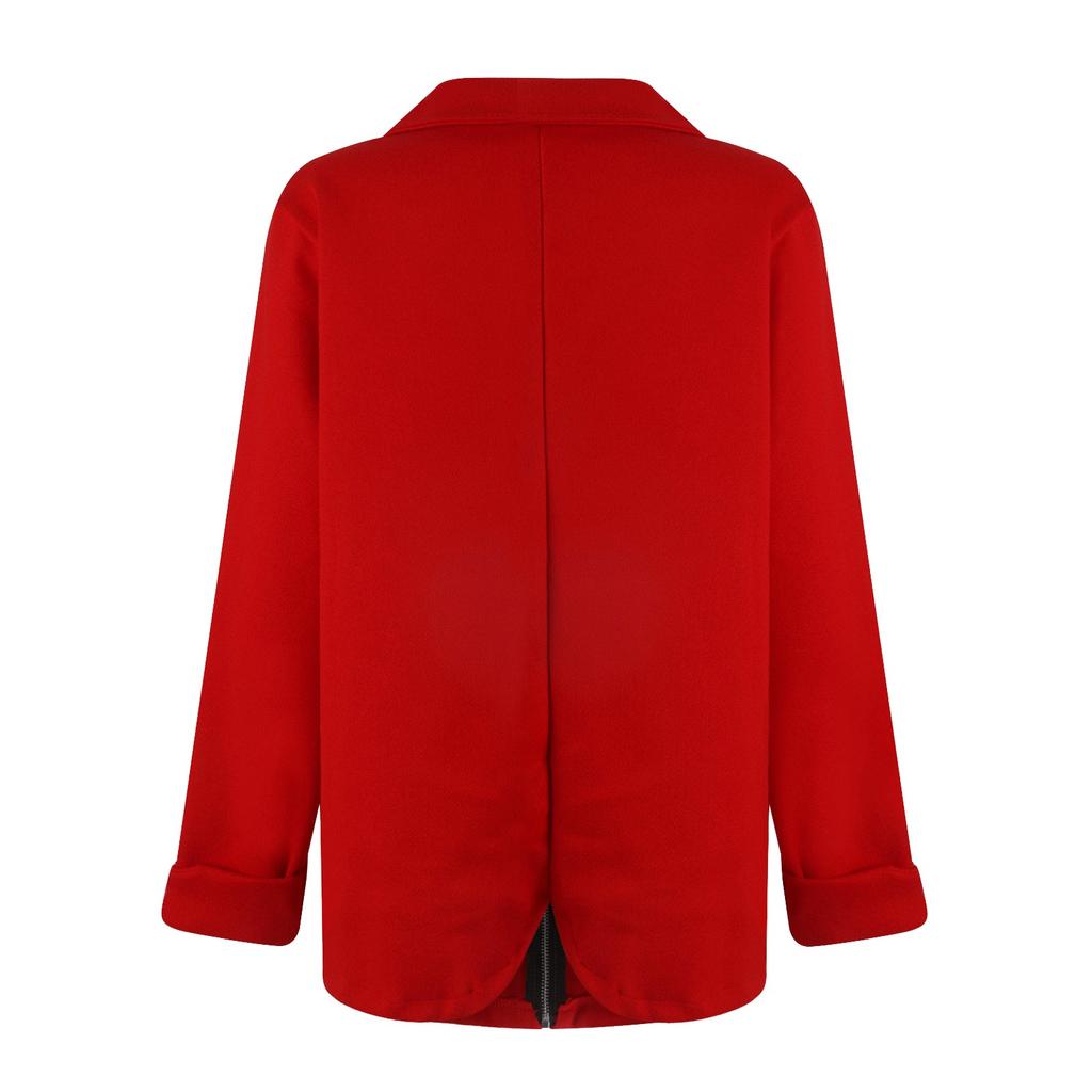Women's Business Casual Collar Solid Color Zipper Pocket Jacket