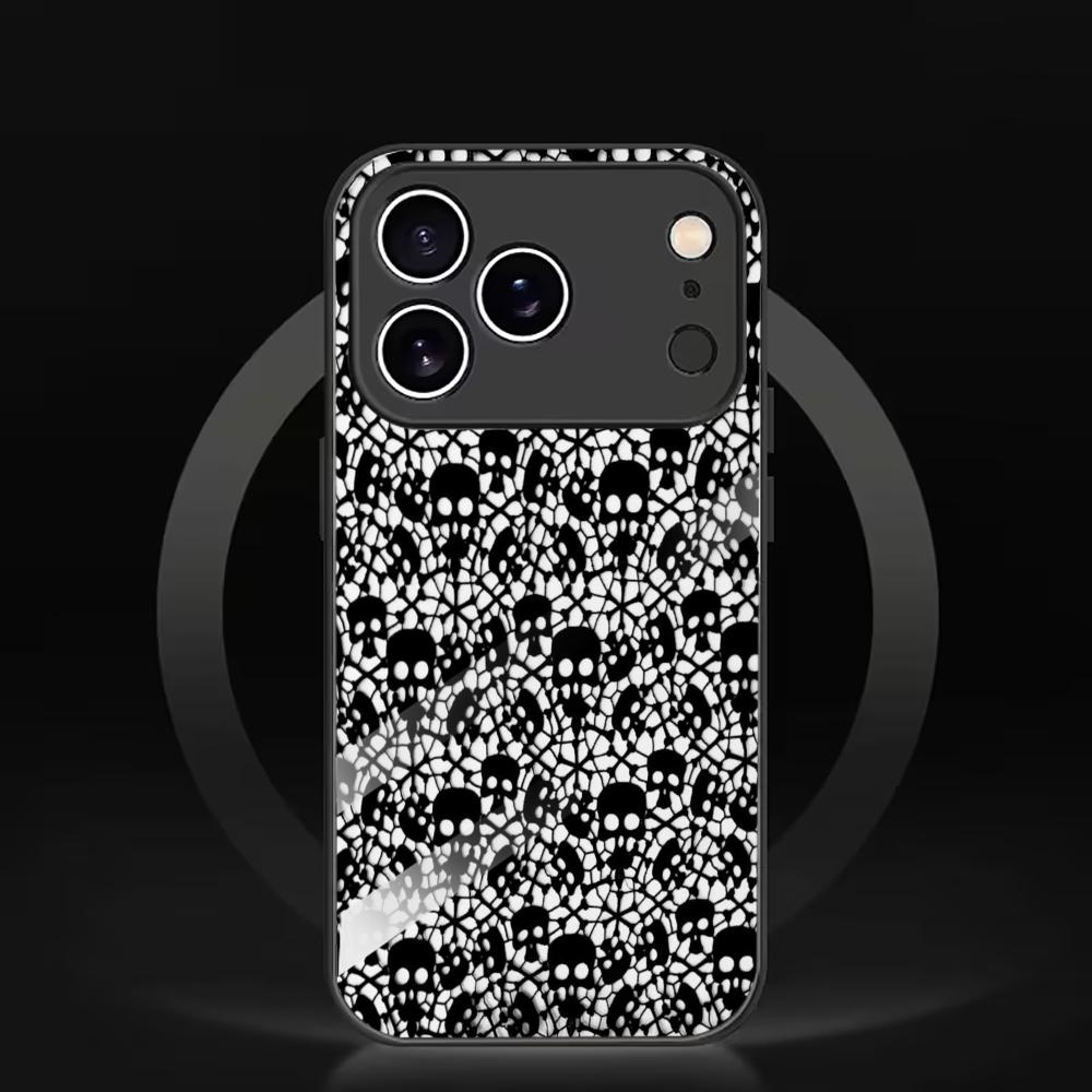 Halloween Style Skull Glass phone case mobile phones for iphone 17 pro max cover for iPhone 17 16 15 14 13 12 11pm Pro Plus