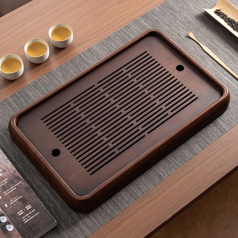 Bamboo Tea Serving Tray with Drainage