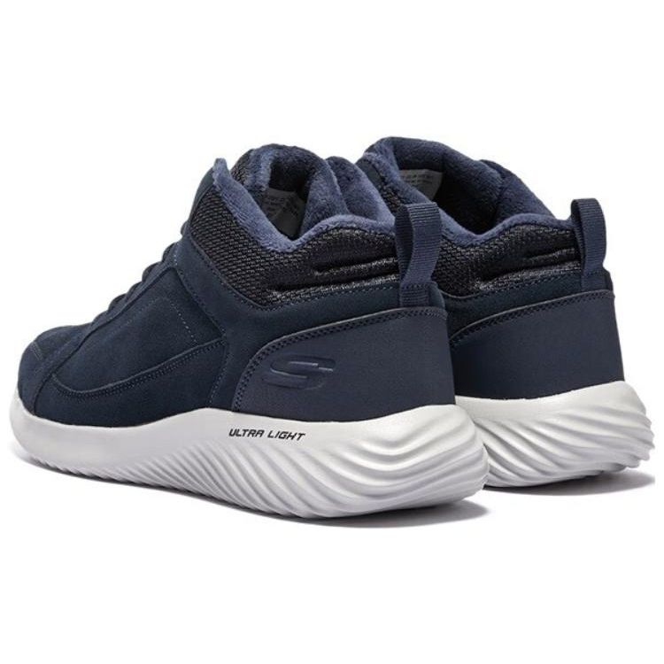 Skechers Ultra Flex 2.0 Men Blue Mid Top Casual Shoes Faux Leather Comfort Breathable 232411-NVY