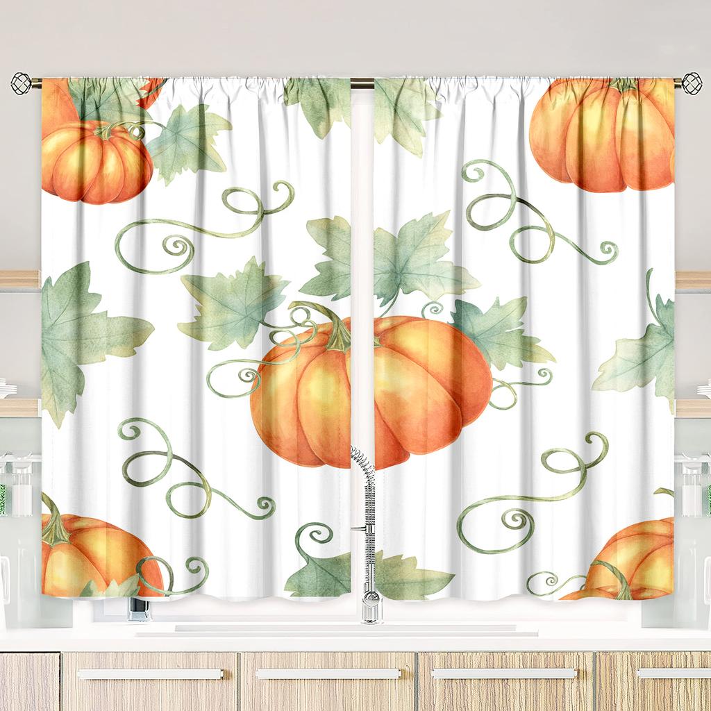 2 Pieces - Halloween - Printed Curtain - Polyester Material - Suitable for Bedroom, Living Room, Study Private Curtain