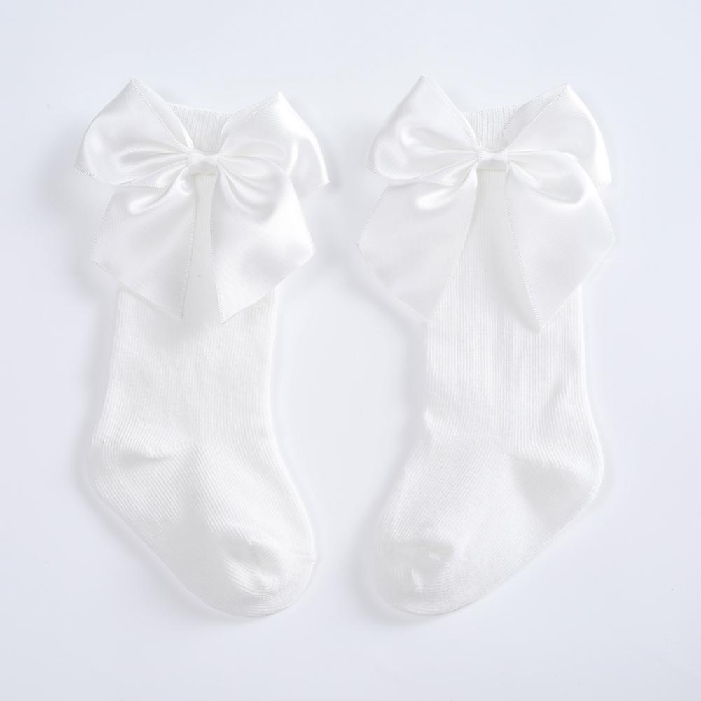 Newborn Baby Girls Big Bow Long Socks Cotton Cute Socks Kid Spring Clothing Unisex Toddlers Soft Cotton Socks 0-3Years