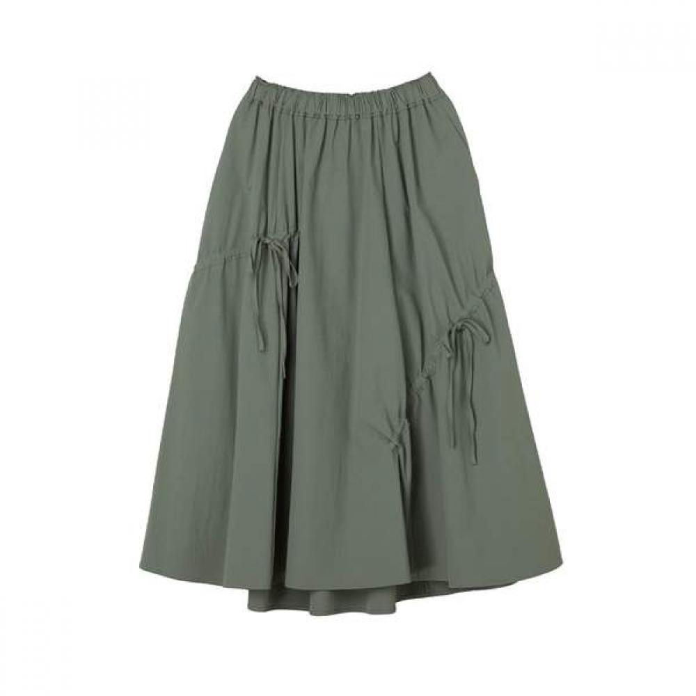 Lap Binding Long Shirring Skirt As2ws461