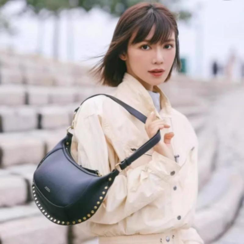Exquisite Rivet Half-Moon Crossbody Bag European And American Hot-Selling Single Shoulder Crescent Bag