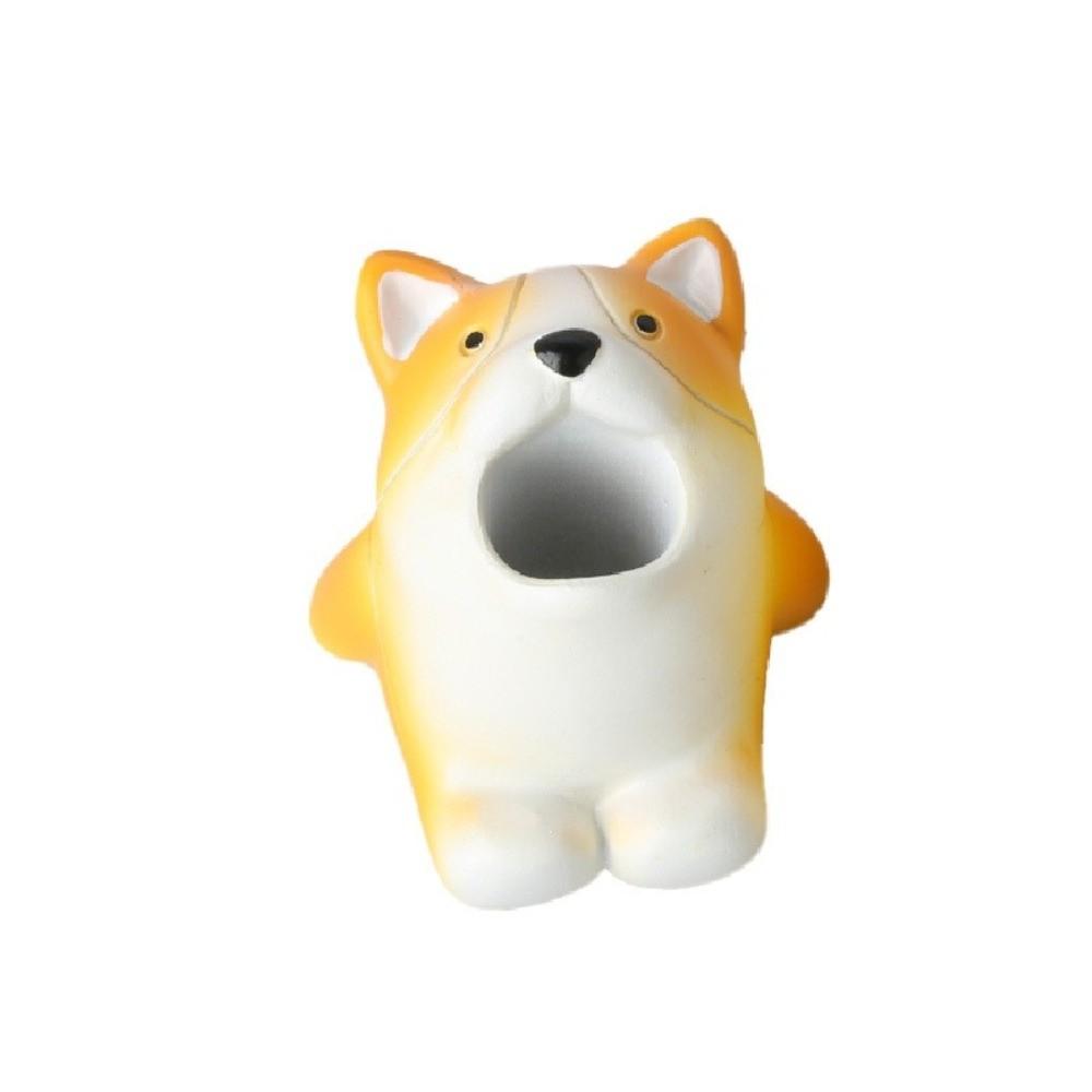 Animal Shape Toothbrush Holder Non-Slip Base Cute Corgi Shark Toothbrush Storage Stand Resin Multi-Functional Bathroom Decor