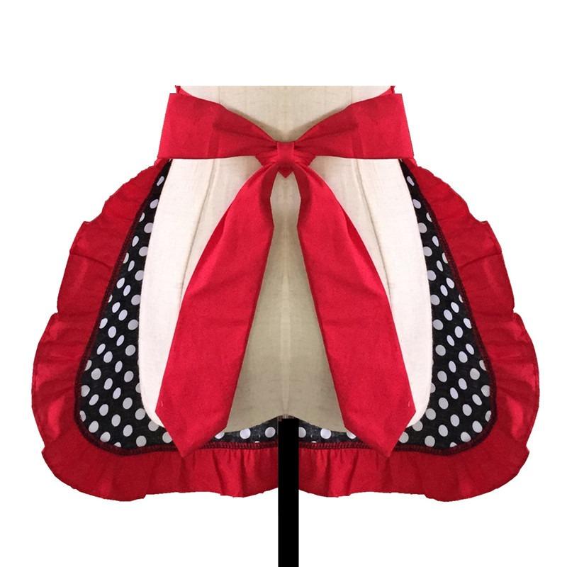 Half Waist Apron Cute Princess Cotton Short Style Apron for Women Home Kitchen Gardening Work Apron