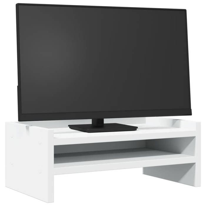 VidaXL Support de moniteur blanc 42x24x16 cm bois d'ingénierie, support d'écran, étagère de moniteur, base de moniteur 854715