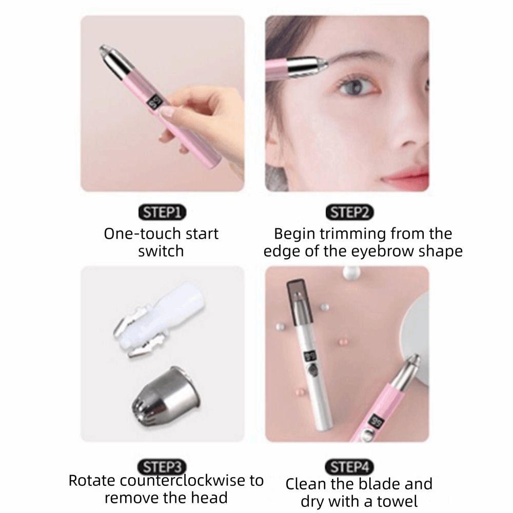Digital Display Eyebrow Hair Remover Rechargeable Facial Hair Trimmer Eyebrow Trimming