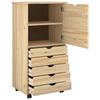 Mobile Cabinet in Brown 53 x 39 x 103 cm Solid Pine Wood