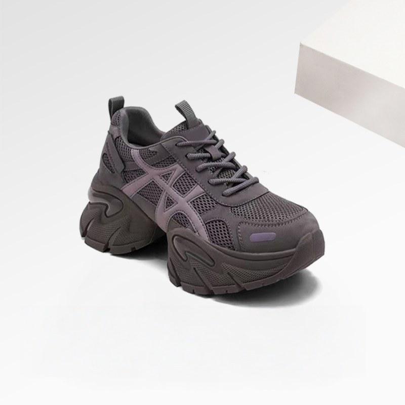 Fashion casual shoes for women 2025 autumn and winter new trend retro muffin splicing heightening mesh sports dad shoes for women