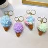 1PC Ice Cream Keychain Bag Pendants With Colorful Scoops Cute Mini Waffle Cones Perfect for Handbags Women