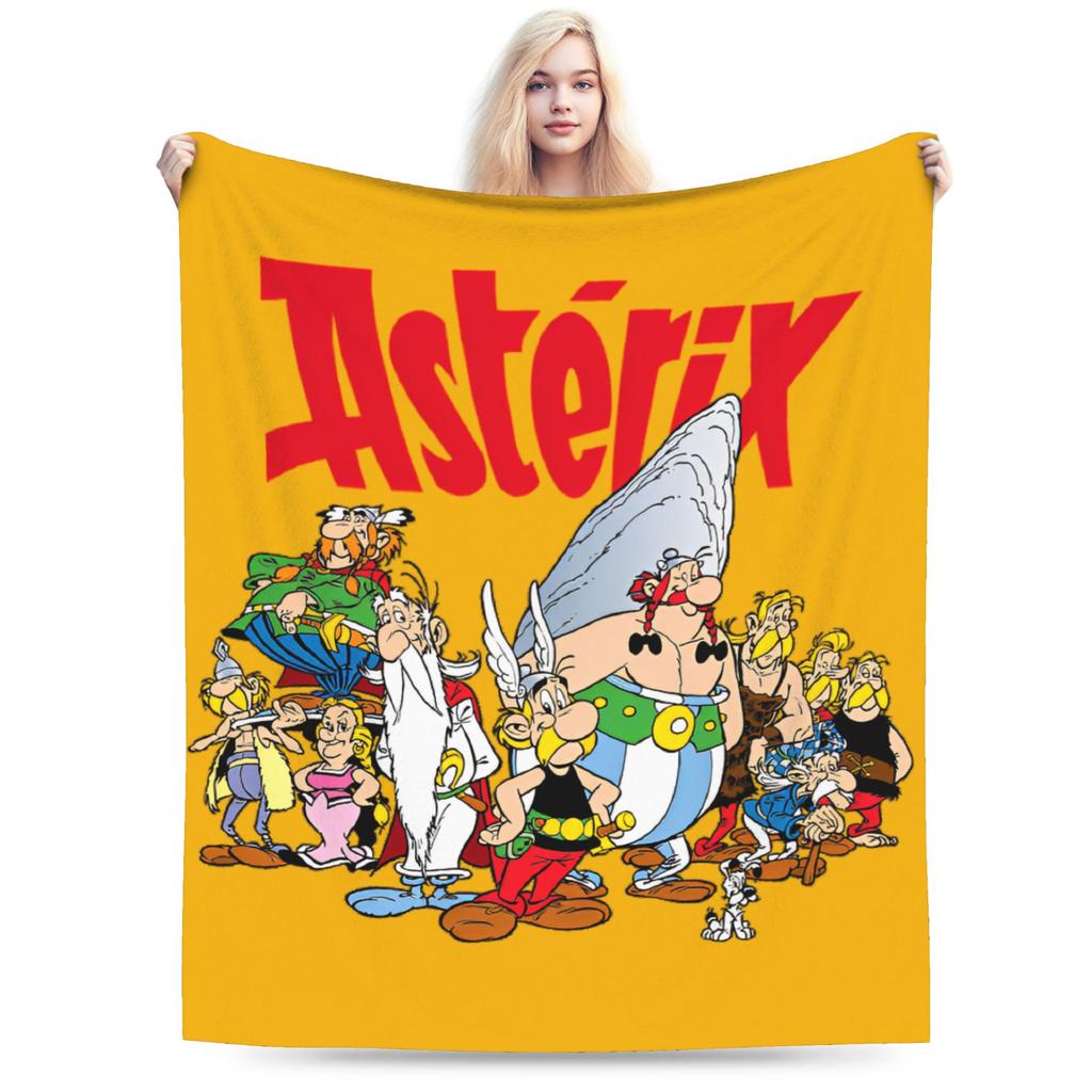 Asterixs And Obelixs Blankets Coral Fleece Plush Printed Multi-function Soft Throw Blankets for Sofa Travel Plush Thin Quilt