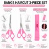 3pcs/set Precise Kids Bangs Cutting Kit Flat Tooth Hairdressing Scissors  Salon