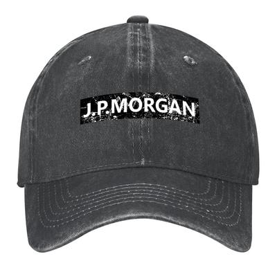JP Morgan with Distressed Design In Black Baseball Cap Bobble Hat Hats On Offer Horse Hat Designer Cap For Women 2025 Mens