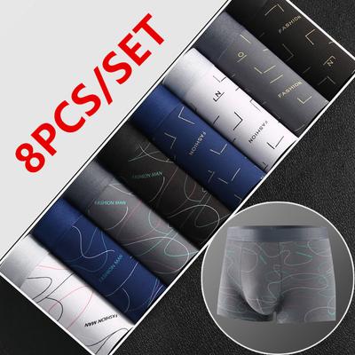 4/8pcs Set Men's Underwear Boxers Cotton Male Panties Boxers Breathable Man Boxer Solid Underpants Comfortable Shorts Calzoncillo Hombre