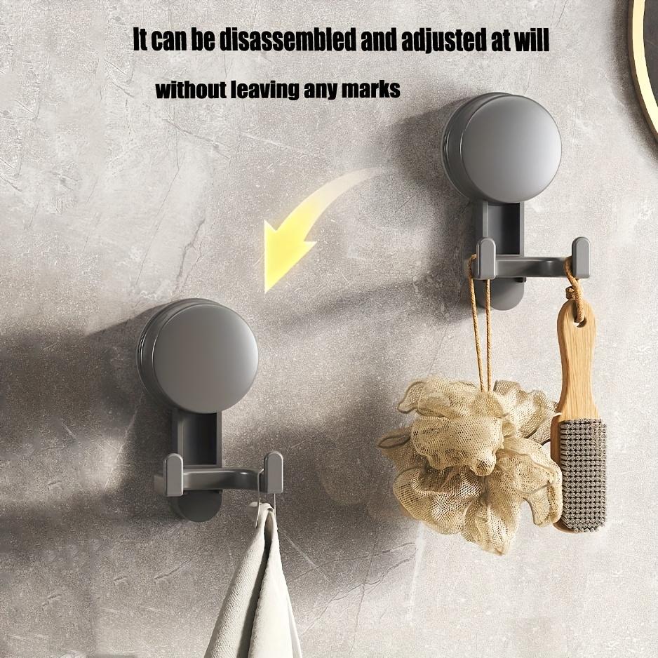 Luxury Suction Cup Hooks, Double-Hook Style No-Drill Vacuum Suction Cup Easy to Install Kitchen Storage Hooks Or Bathroom Storage Hook