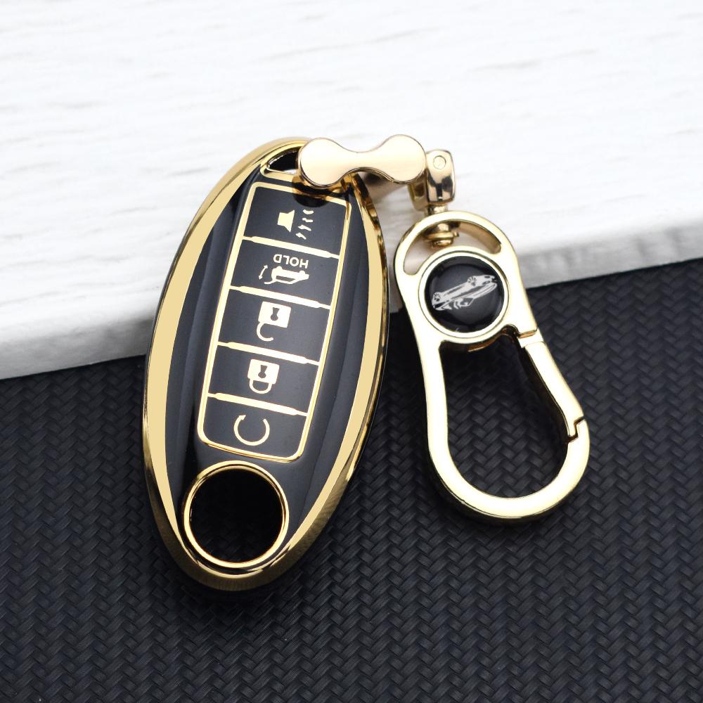 TPU Car Key Case For Nissan Qashqai J10 J11 X-Trail T32 T31 Kicks Pathfinder Tiida Juke Note 5 Buttons Key Cover Key Chain
