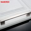 NAIERDI Cabinet Handles Drawer Knobs Aluminum Alloy Wardrobe Door Handle Brushed Pulls Modern Style Furniture Handle 128mm/160mm