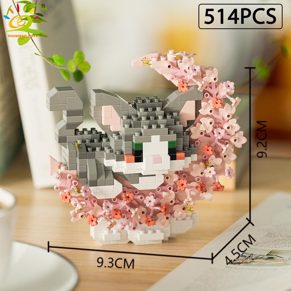 MOC Flower Animal Micro Building Block Mini 3D Diamond Model Brick DIY Construction Toy for Children Desk Decoration