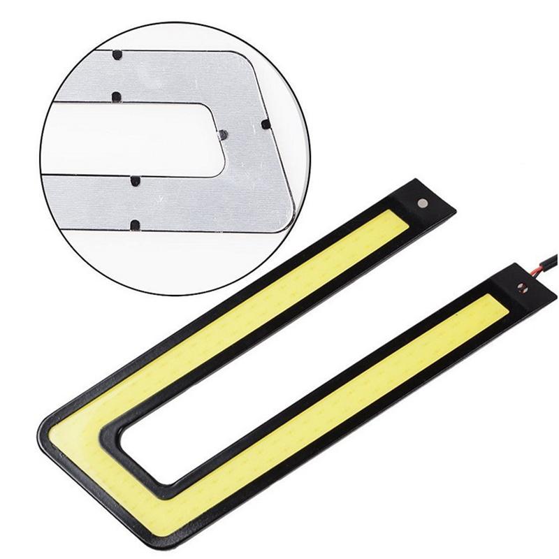 2 stücke 12V U Form Tagfahrlicht Wasserdicht DRL Auto LED Streifen Externe Lichter Signal Lampe Nebel Lampe Universal