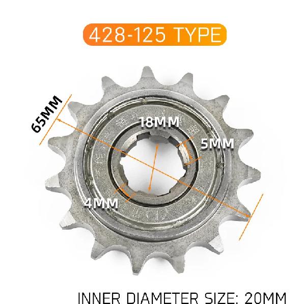 High-quality motorcycle transmission wheel skate wheel, fuel-efficient wheel, 428-15 tooth, 420-14 tooth small sprocket