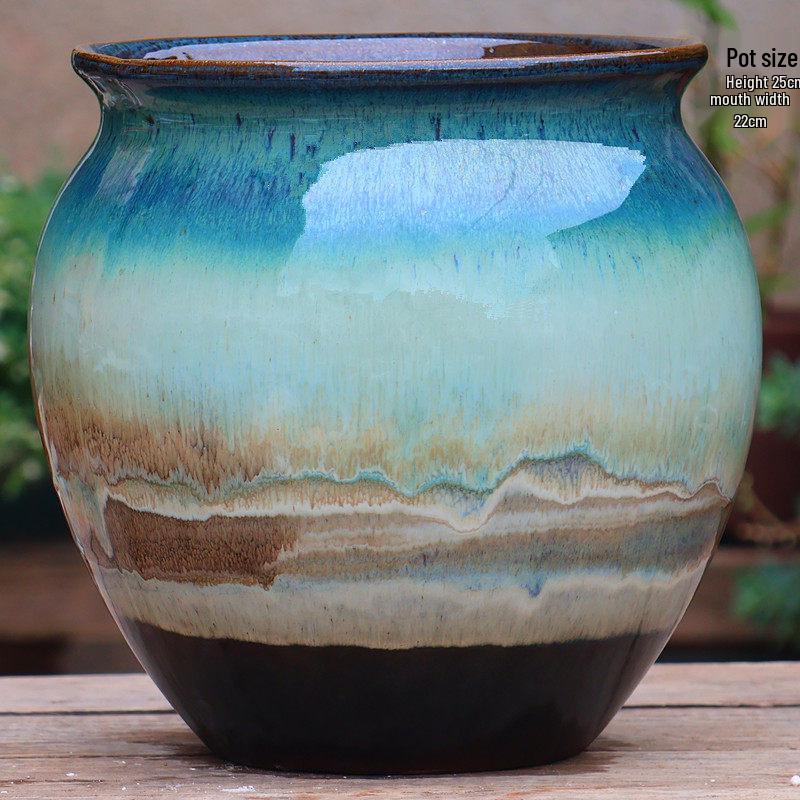 Coarse Ceramic Succulent Pot with Orchid Design – Old Tree Jade Pendant Style