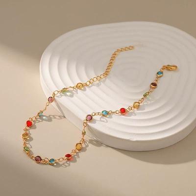 Bohemian Style Colored Zircon Anklets for Women - Ethnic, Trendy, Versatile Fashion Accessory