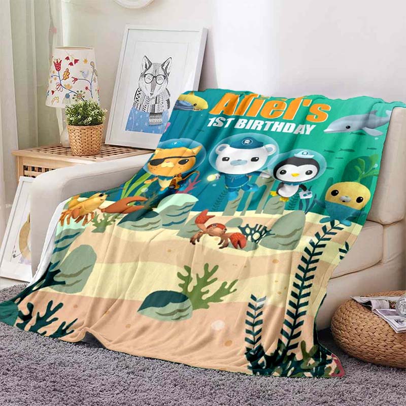 Various styles of Octonauts cartoon cute pattern blankets, 3D printed high-definition sofa blankets, suitable for adults and chi