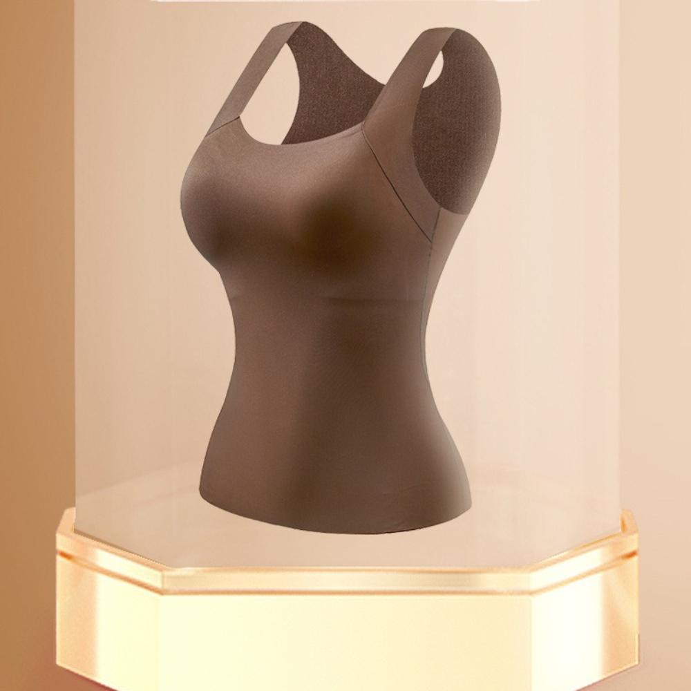 Wide Strap Camis Women Solid Color U Neck Crop Tops Fashion Padded Tube Top Female Sleeveless Camisole
