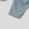 INCERUN Men Irregular Ruffled Elastic Waist Long Loose Casual Trousers Pants