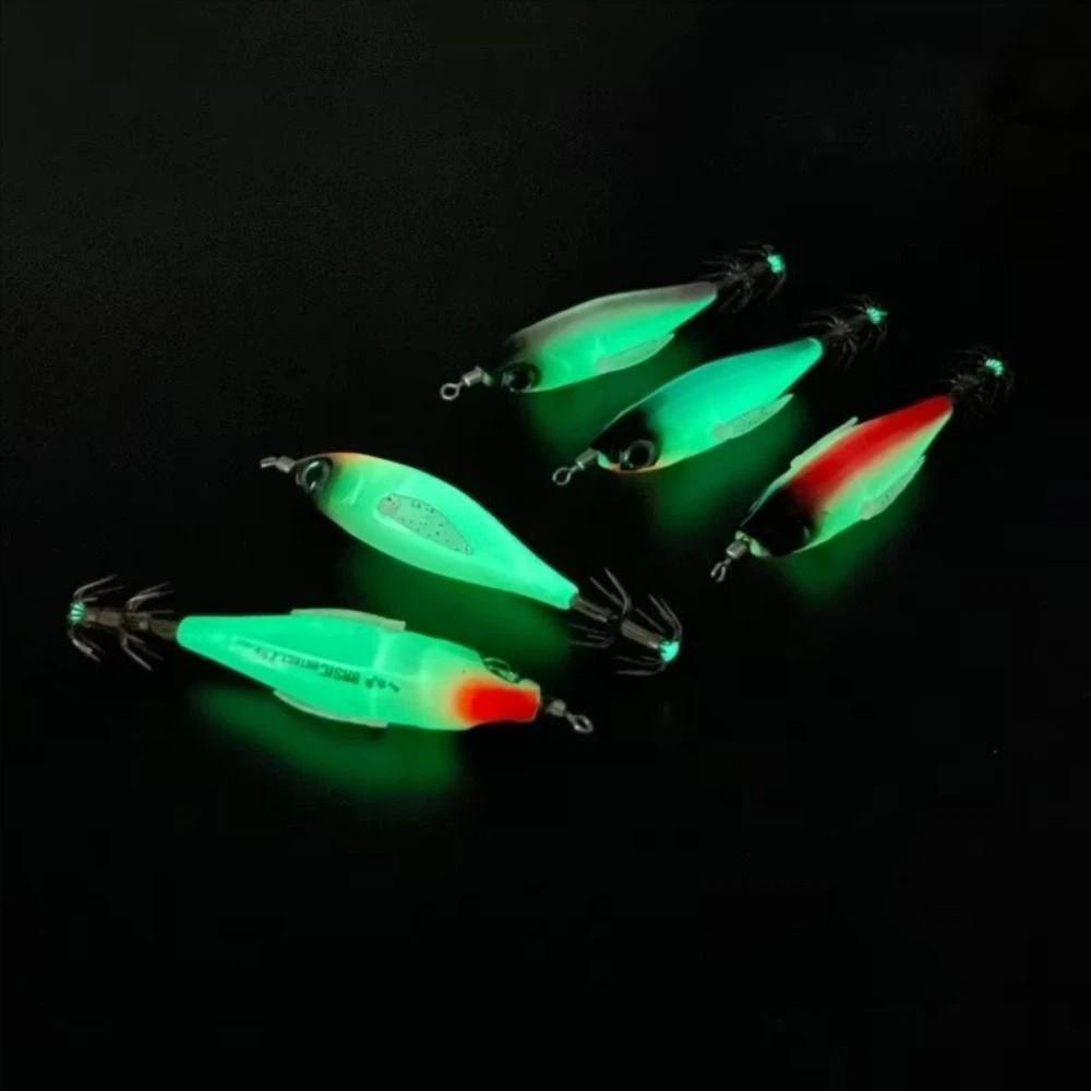 5pcs 5 Pcs Set Luminous Squid Bait Luminous Body Egi Squid Lure Webfoot Octopus Jig  Night Fishing