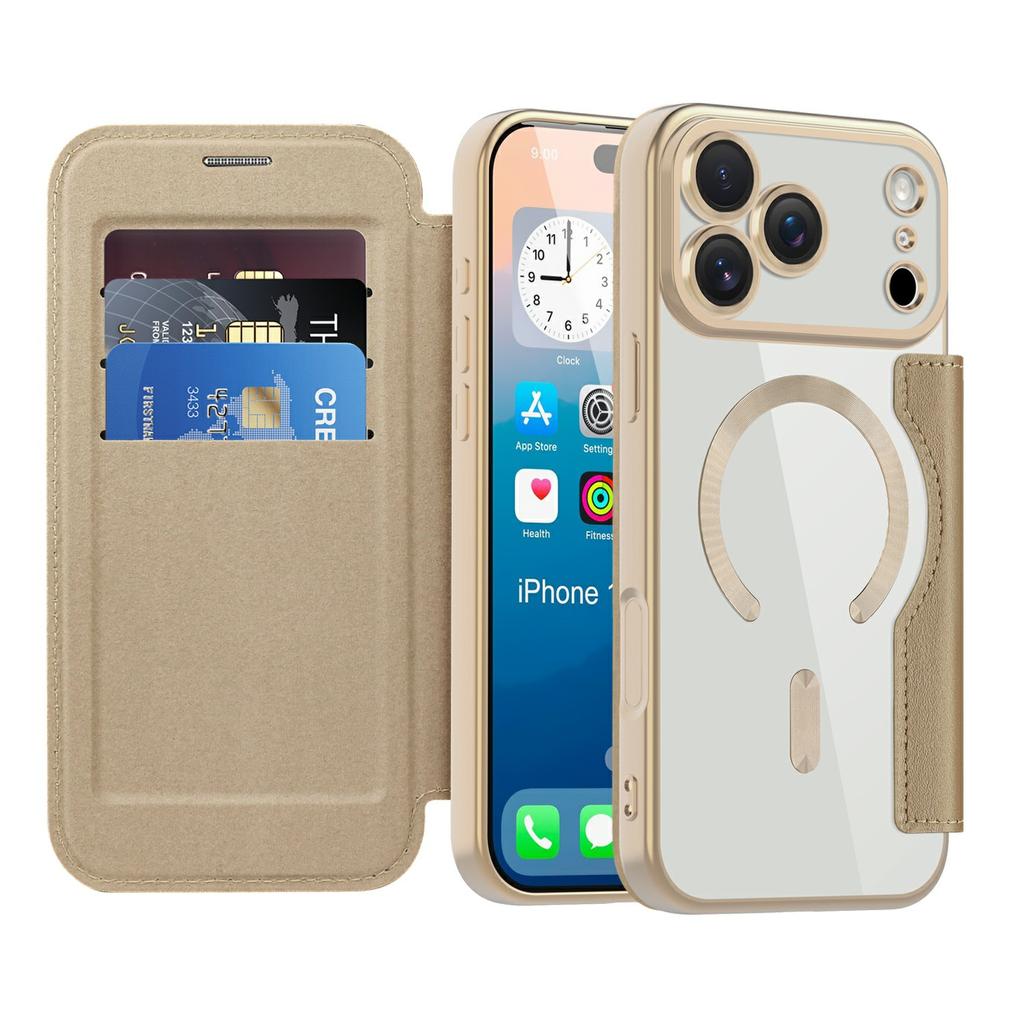 For iPhone 17 Pro Max Case Compatible with MagSafe RFID Blocking Leather Phone Cover