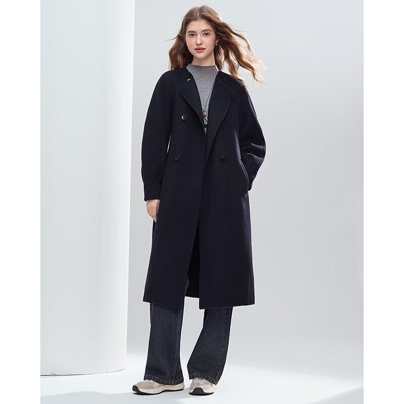 Betu Women's Elegant Pure Wool Coat with Belt