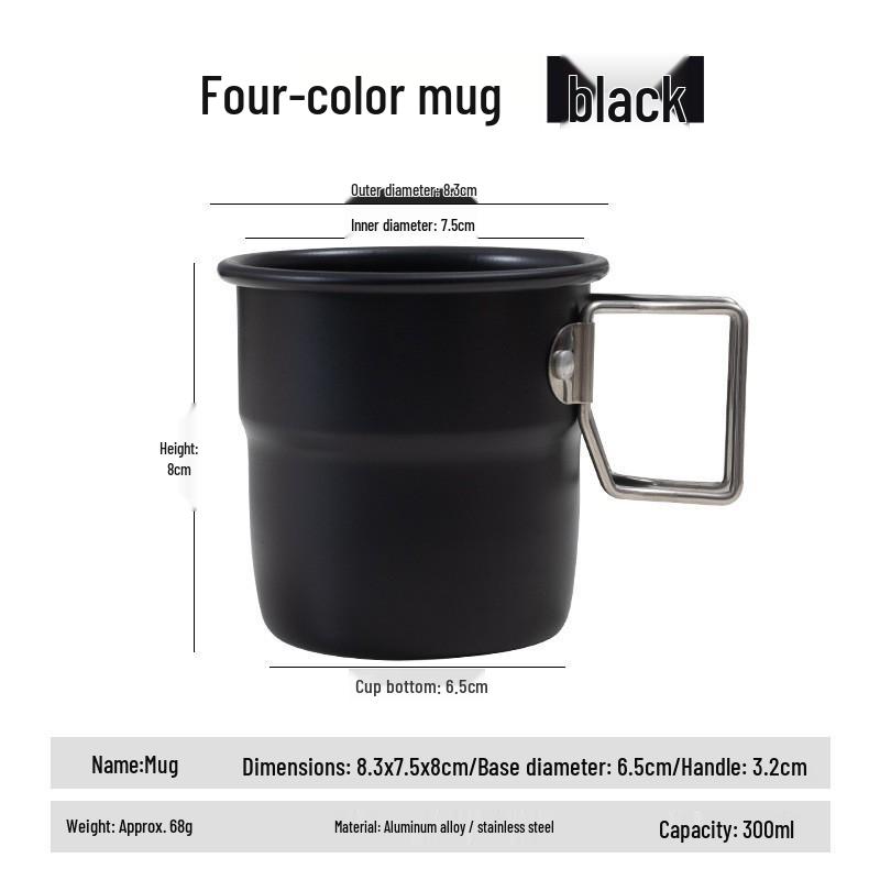 300ML Portable Stainless Steel Folding Mug for Outdoor Camping & Picnics