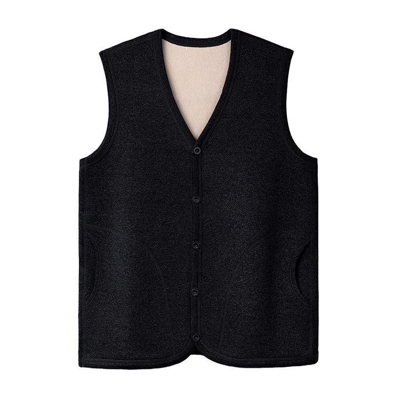 Men's and Women's Vests To Keep Warm In Autumn and Winter, Dad Cardigan with Fleece and Cold Vest