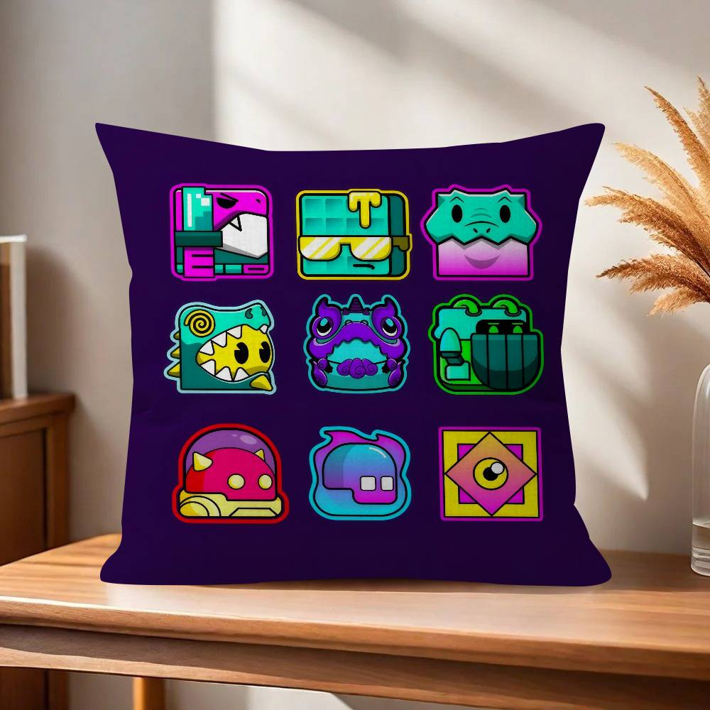

Game Geometry cartoon Dash Cushion Cover Decorative Pillow Sofa Home Decor case pillow cases 30x30cm