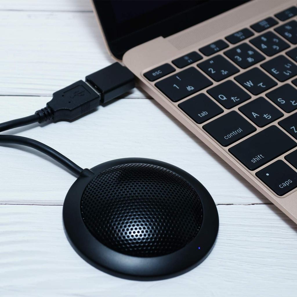 Miyoshi USB Digital Flat Omnidirectional Compatible with Microphone, Type, Windows/MacOS, ZUMF-03/BK
