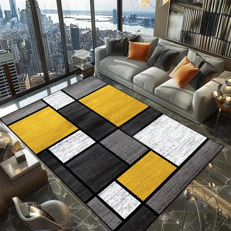 Nordic Geometric Pattern Carpets for Living Room 200x300cm Luxury Large Room Rugs Machine Washable Non-slip European Tatami Mat