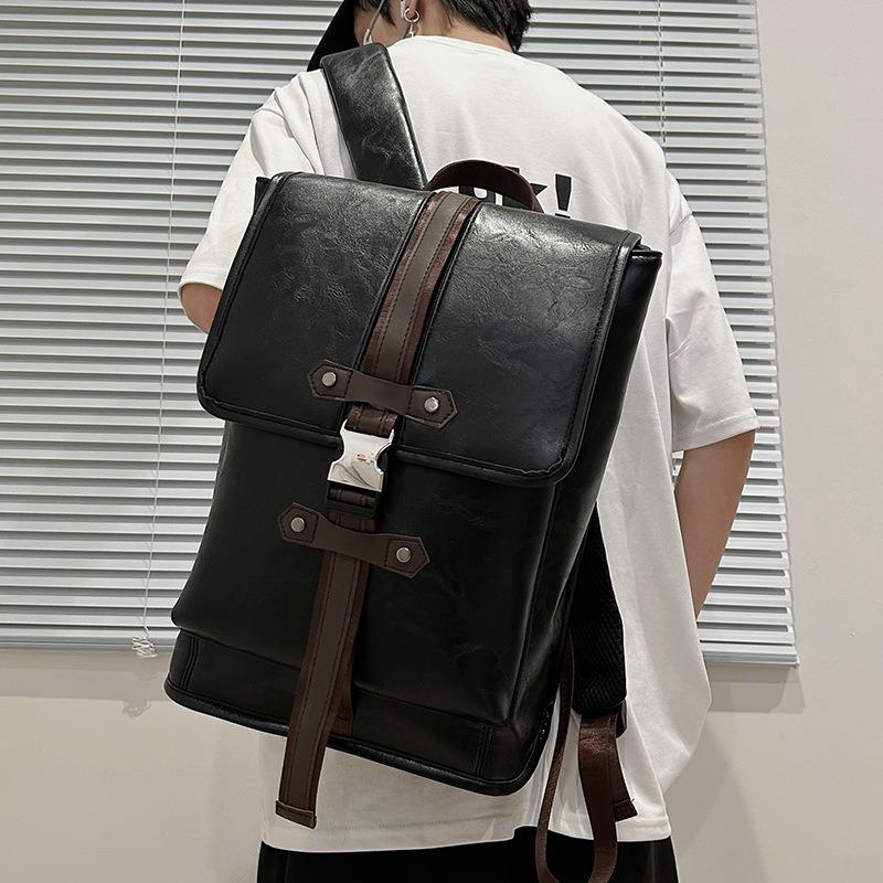 Backpack Men's and Women's Fashion Large-capacity Backpack Texture Trend Casual College Student Schoolbag