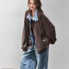 Autumn Loose Plaid  Patchwork Coat Womens Casual Baseball Jacket Stylish Outerwear